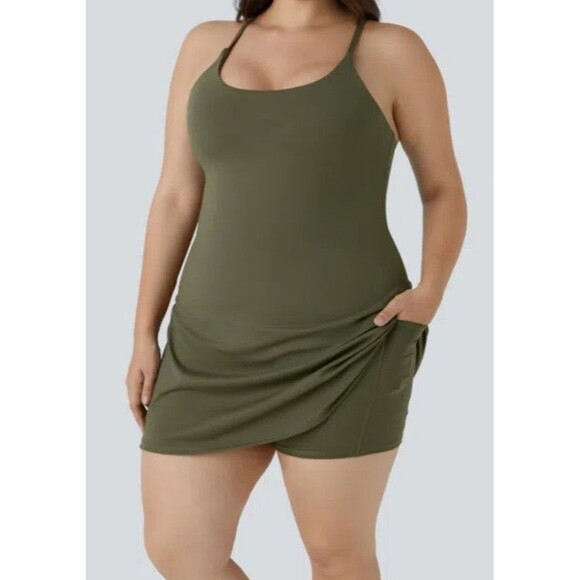 Halara Everyday Softlyzero Plush Plus Size Dress-Wannabe  1X Built In Shorts - Picture 1 of 8
